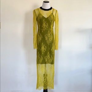 Diane Von Furstenberg Lace Pattern Long Dress